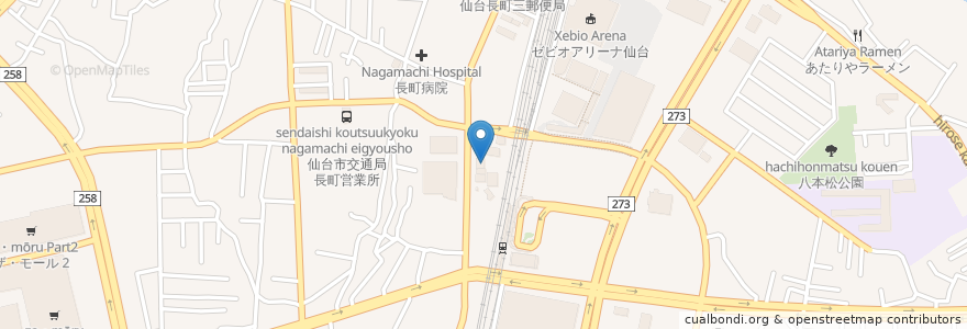 Mapa de ubicacion de サイゼリヤ en Japan, Präfektur Miyagi, 仙台市, 太白区.