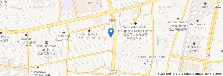 Mapa de ubicacion de なるみ 赤ちゃんこども クリニック en اليابان, 宮城県, 仙台市, 太白区.