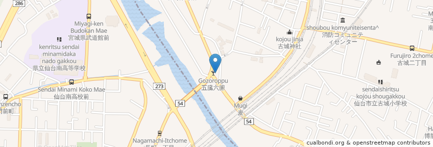 Mapa de ubicacion de 五臓六腑 en Japón, Prefectura De Miyagi, 仙台市.