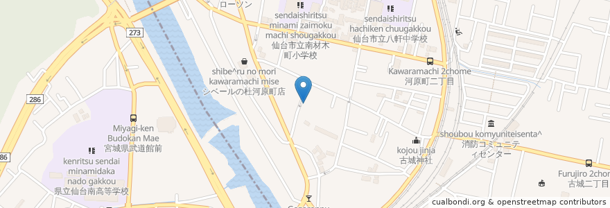 Mapa de ubicacion de 田よし en 일본, 미야기현, 仙台市.
