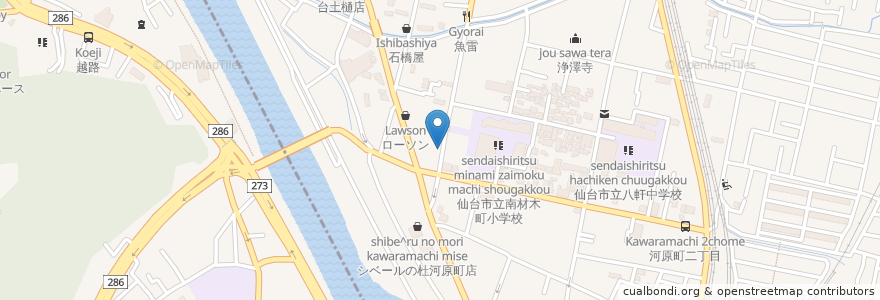 Mapa de ubicacion de 弁慶寿司 en اليابان, 宮城県, 仙台市.