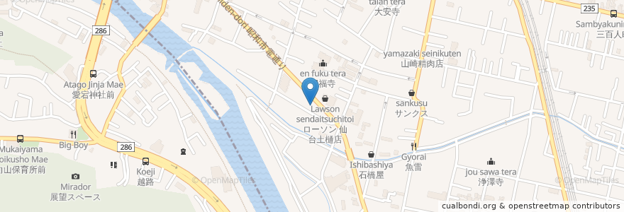 Mapa de ubicacion de Sakura食堂 en 日本, 宮城県, 仙台市.