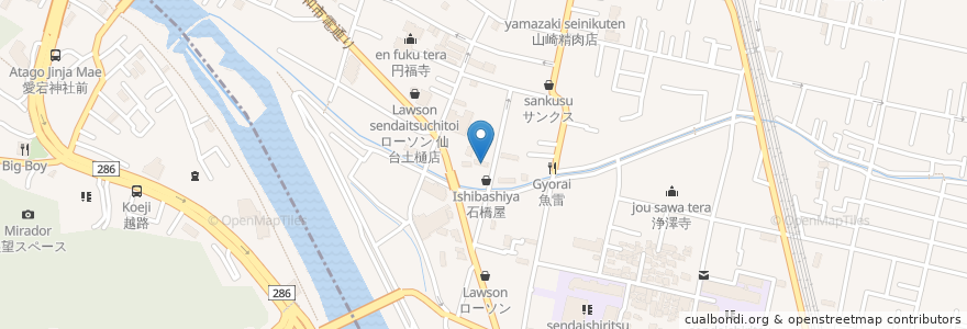 Mapa de ubicacion de 入野田歯科医院 en Japan, Präfektur Miyagi, 仙台市.