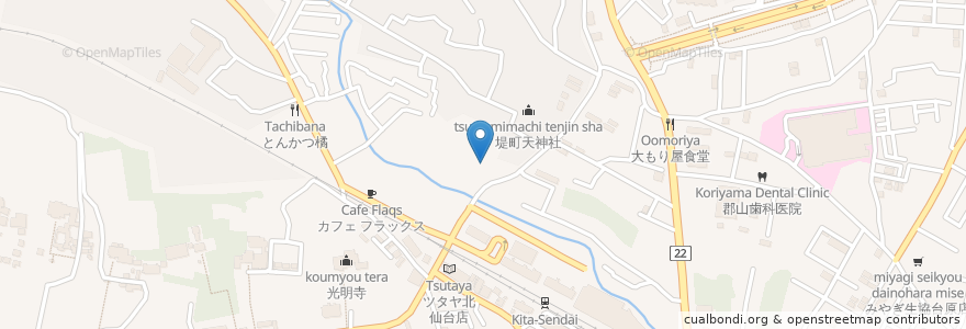 Mapa de ubicacion de 日浄寺 en Japonya, 宮城県, 仙台市, 青葉区.