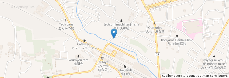 Mapa de ubicacion de ささきさん en Japonya, 宮城県, 仙台市, 青葉区.