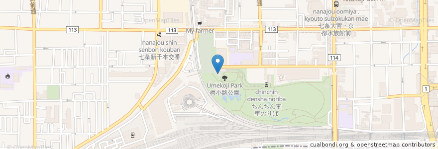 Mapa de ubicacion de パークカフェ en Япония, Киото, Киото, Симогё.