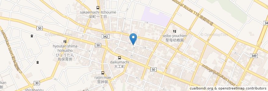 Mapa de ubicacion de Bacaro Kanjuro en Japon, Préfecture D'Ibaraki, 水戸市.