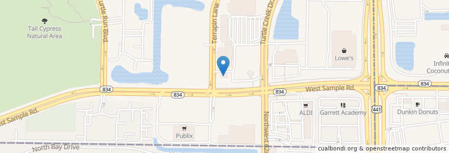 Mapa de ubicacion de Wendy's en 美利坚合众国/美利堅合眾國, 佛罗里达州/佛羅里達州, Broward County, Coral Springs.