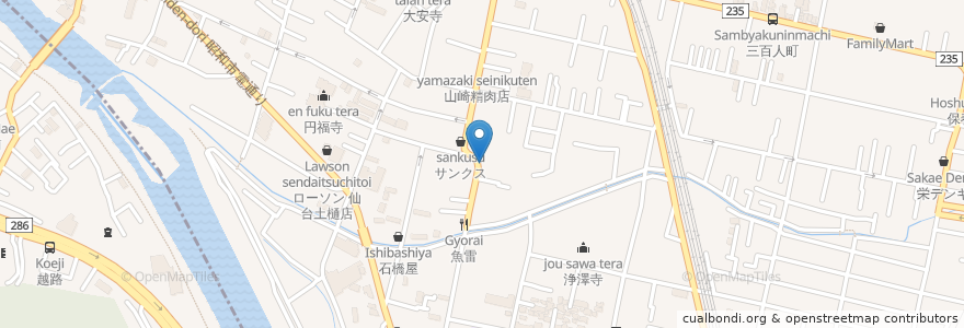 Mapa de ubicacion de 安藤歯科クリニック en اليابان, 宮城県, 仙台市, 若林区.