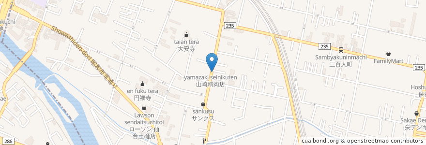 Mapa de ubicacion de 入野田内科小児科消化器科 en Япония, Мияги, 仙台市, 若林区.