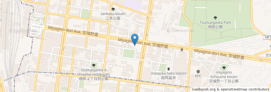 Mapa de ubicacion de 穂積薬局 en Japão, 宮城県, 仙台市, 宮城野区.