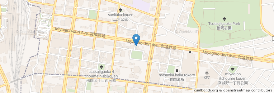 Mapa de ubicacion de おんのじ仙台榴ヶ岡店 en 日本, 宮城県, 仙台市, 宮城野区.