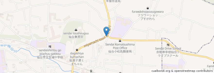 Mapa de ubicacion de お好み焼きぷちや en Japonya, 宮城県, 仙台市, 青葉区.