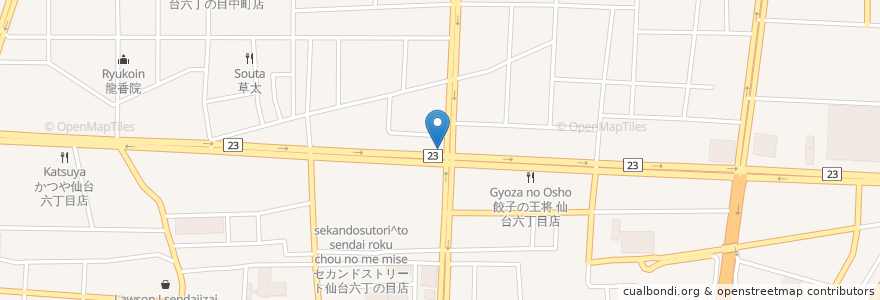 Mapa de ubicacion de ラーメン堂仙台っ子 en 日本, 宮城県, 仙台市, 若林区.