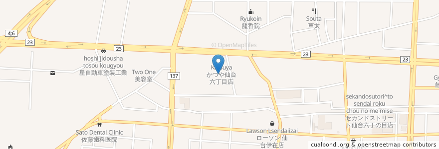 Mapa de ubicacion de 堀江修クリニック en ژاپن, 宮城県, 仙台市, 若林区.