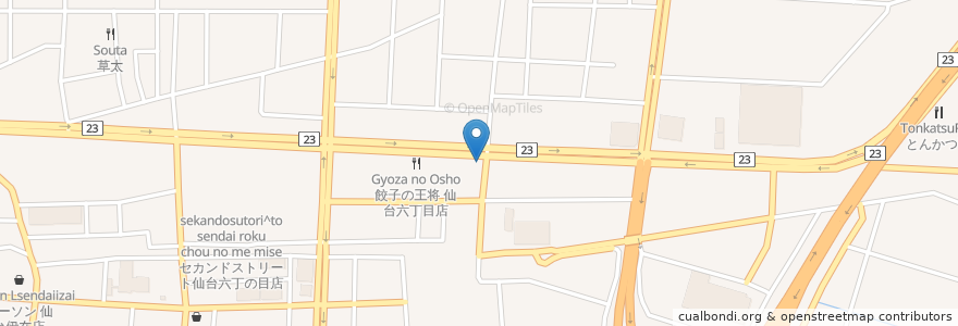 Mapa de ubicacion de コスモ石油 en Japan, 宮城県, 仙台市, 若林区.