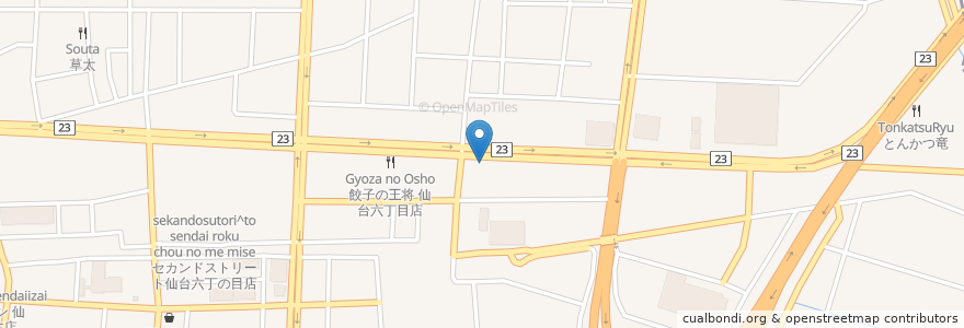 Mapa de ubicacion de ラーメン昭和屋六丁目店 en 日本, 宮城県, 仙台市, 若林区.