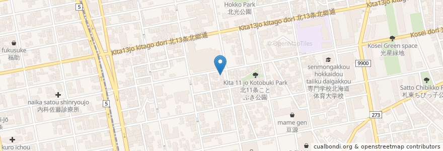 Mapa de ubicacion de 日本調剤 en 日本, 北海道, 石狩振興局, 札幌市, 東区.