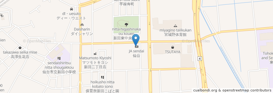Mapa de ubicacion de JA仙台 en 日本, 宮城県, 仙台市, 宮城野区.