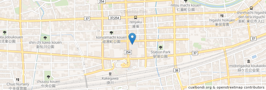 Mapa de ubicacion de グリッター en 日本, 静岡県, 掛川市.