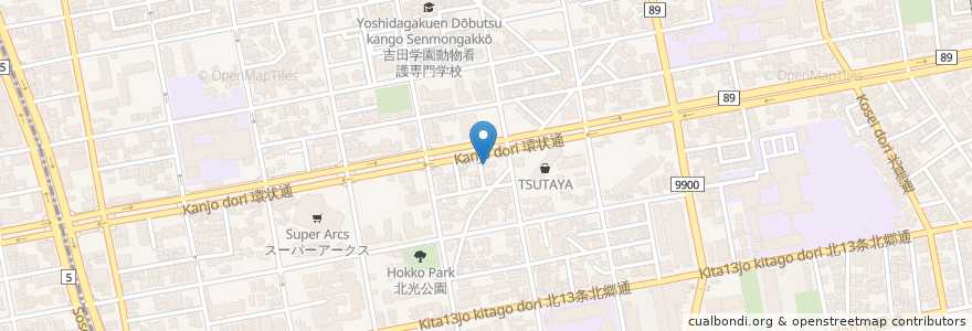 Mapa de ubicacion de 麺屋 じょうきげん en Japonya, 北海道, 石狩振興局, 札幌市, 東区.