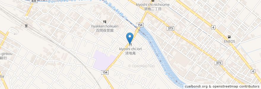 Mapa de ubicacion de 清地庵 en Japan, 埼玉県, 北葛飾郡, 南埼玉郡, 杉戸町, 宮代町.