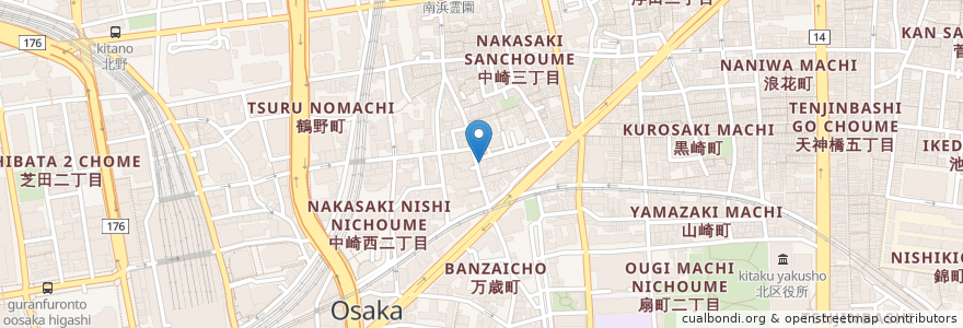 Mapa de ubicacion de 天劇キネマトロン en Japonya, 大阪府, 大阪市, 北区.