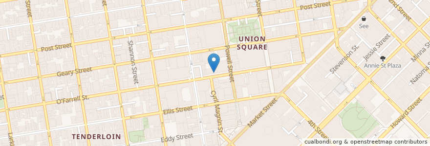 Mapa de ubicacion de Bartlett Hall sports bar en United States, California, San Francisco, San Francisco.