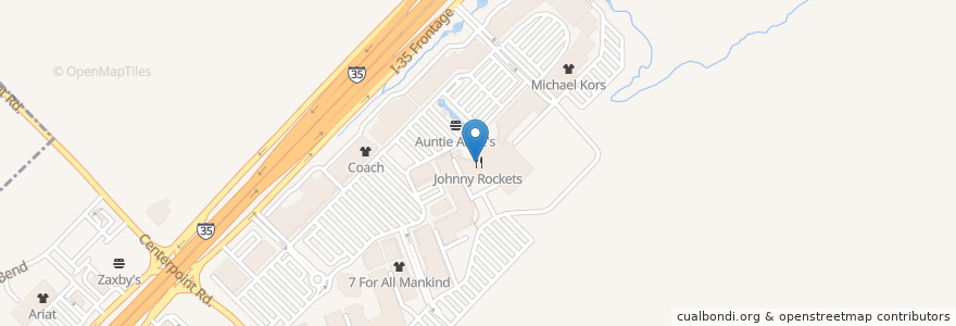 Mapa de ubicacion de Johnny Rockets en Amerika Birleşik Devletleri, Teksas, San Marcos, Hays County.