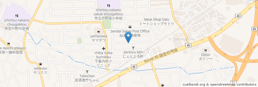 Mapa de ubicacion de ツルタ歯科クリニック en Japonya, 宮城県, 仙台市, 宮城野区.