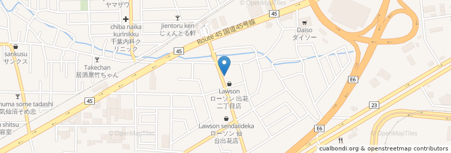 Mapa de ubicacion de 生ラム本舗 en 日本, 宮城県, 仙台市, 宮城野区.