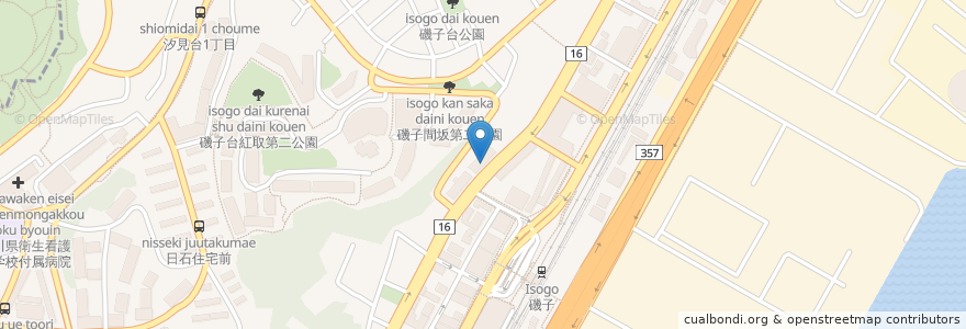 Mapa de ubicacion de 上永谷薬局 en 일본, 가나가와현, 요코하마시, 磯子区.