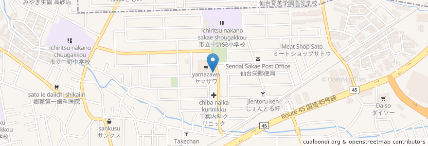 Mapa de ubicacion de 多津味 en اليابان, 宮城県, 仙台市, 宮城野区.