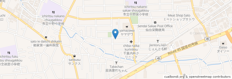 Mapa de ubicacion de Shima Clinic en Japan, Miyagi Prefecture, Sendai, Miyagino Ward.