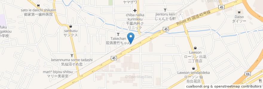 Mapa de ubicacion de 野菜たっぷり味噌ラーメン中野五郎 en Giappone, 宮城県, 仙台市, 宮城野区.