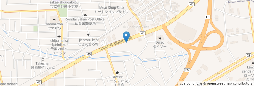 Mapa de ubicacion de 家庭料理の店たむら en Giappone, 宮城県, 仙台市, 宮城野区.