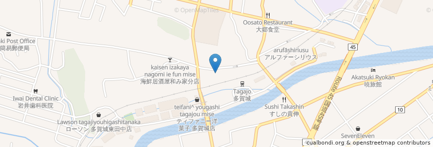 Mapa de ubicacion de スターバックス en 日本, 宮城県, 多賀城市.