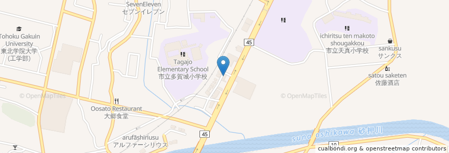 Mapa de ubicacion de らー麺味噌やす en اليابان, 宮城県, 多賀城市.