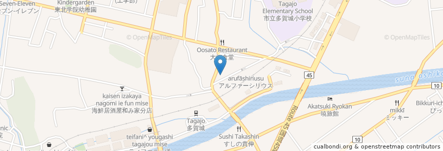 Mapa de ubicacion de 岩井内科クリニック en Japan, Präfektur Miyagi, 多賀城市.
