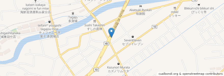 Mapa de ubicacion de インドレストラン ガンジー en Japan, Präfektur Miyagi, 多賀城市.
