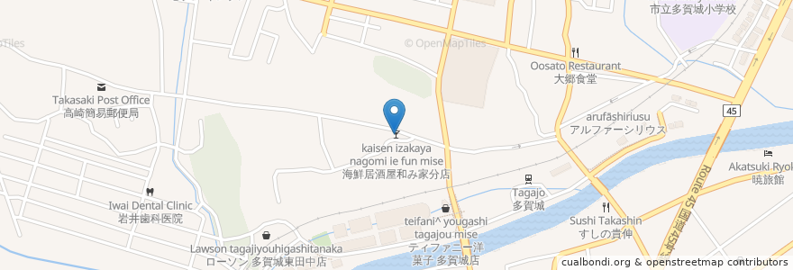 Mapa de ubicacion de 海鮮居酒屋和み家分店 en اليابان, 宮城県, 多賀城市.
