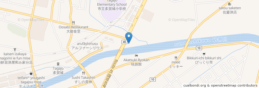Mapa de ubicacion de 和食の小島 en 日本, 宮城県, 多賀城市.