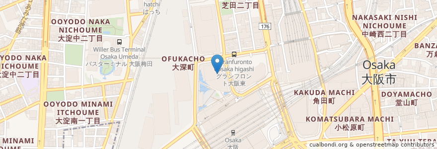 Mapa de ubicacion de 鶴橋 焼肉 白雲台 en اليابان, أوساكا, أوساكا, 北区.