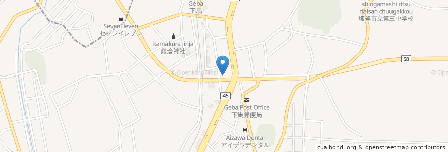 Mapa de ubicacion de ノン・ノン en Japón, Prefectura De Miyagi, 多賀城市.