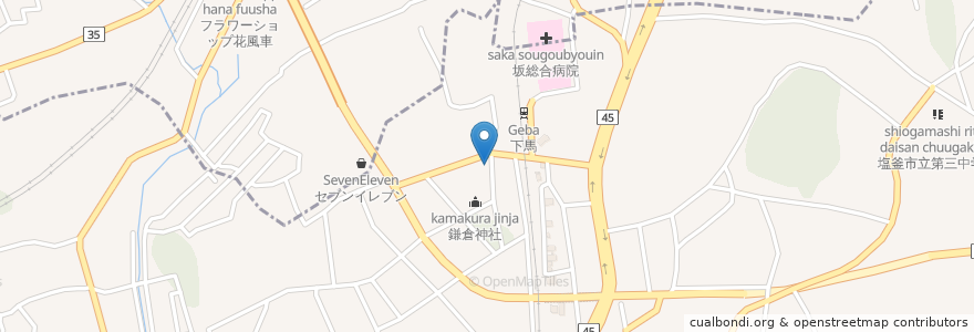 Mapa de ubicacion de 鈴木歯科クリニック en Jepun, 宮城県, 多賀城市, 塩竈市.