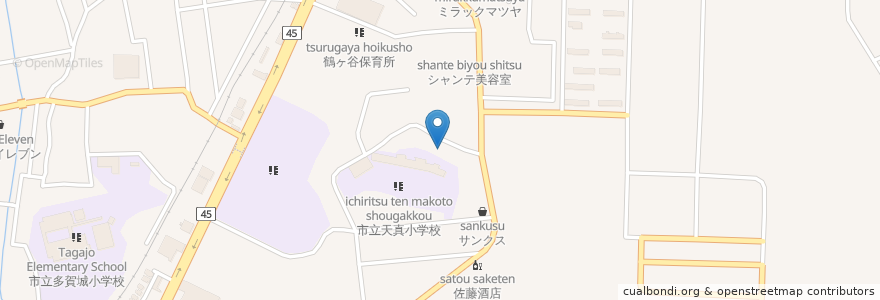 Mapa de ubicacion de 橋本皮膚科 en 日本, 宮城県, 多賀城市.