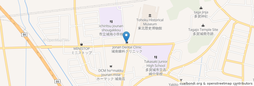 Mapa de ubicacion de 城南歯科クリニック en Giappone, 宮城県, 多賀城市.
