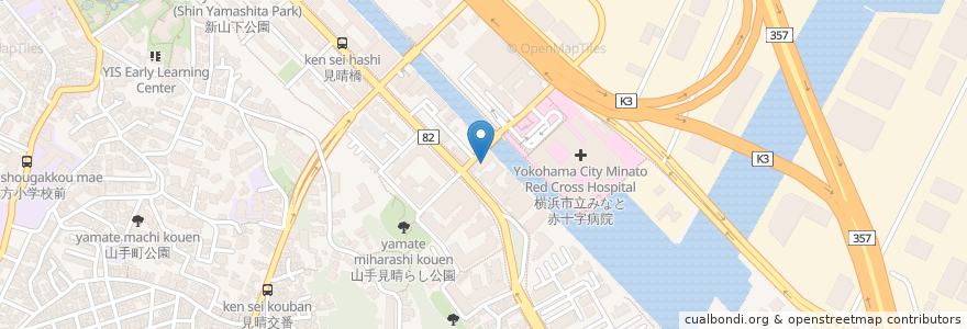 Mapa de ubicacion de みなみ薬局 en 日本, 神奈川県, 横浜市, 中区.