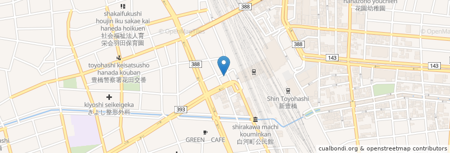 Mapa de ubicacion de 西駅勢川 en 日本, 愛知県, 豊橋市.