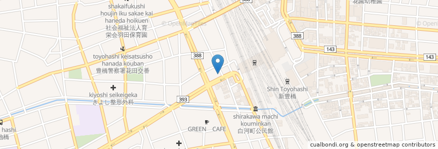 Mapa de ubicacion de 喫茶マスカ en Japón, Prefectura De Aichi, 豊橋市.